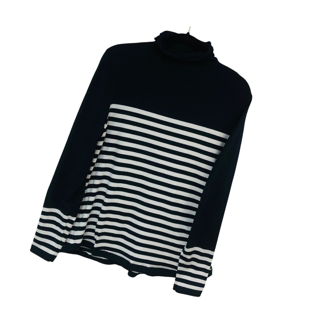 Duluth Trading S'no Sweat Turtleneck Sweater Striped Preppy Layering Womens XL
